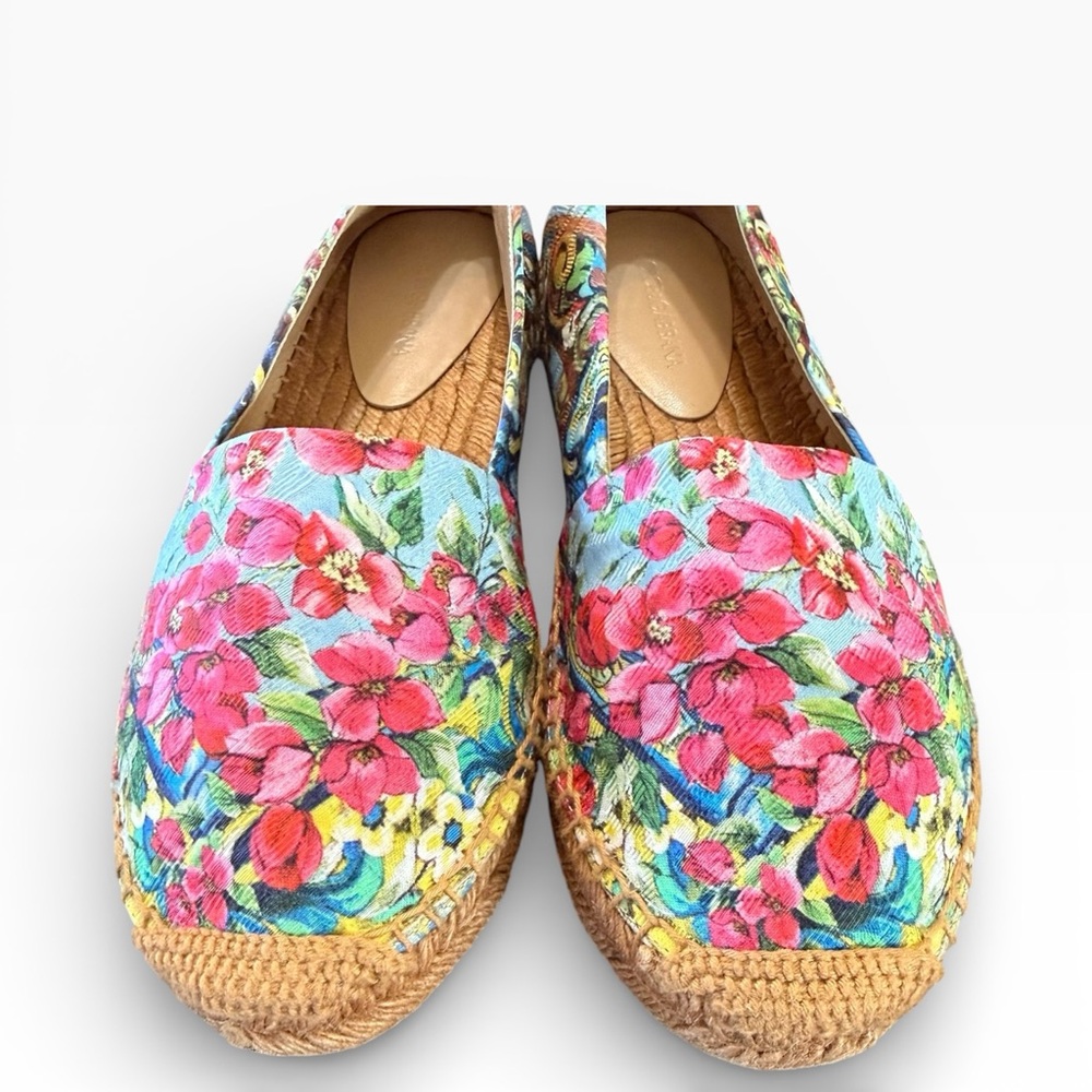 Dolce & Gabbana Multicolor Floral Print Fabric Espadrille Flats EU 40 US 10 - Picture 4 of 14